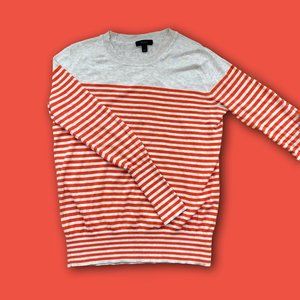 orange and cream striped J.Crew sweater